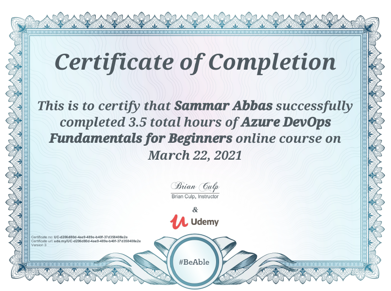 Azure DevOps Certificate